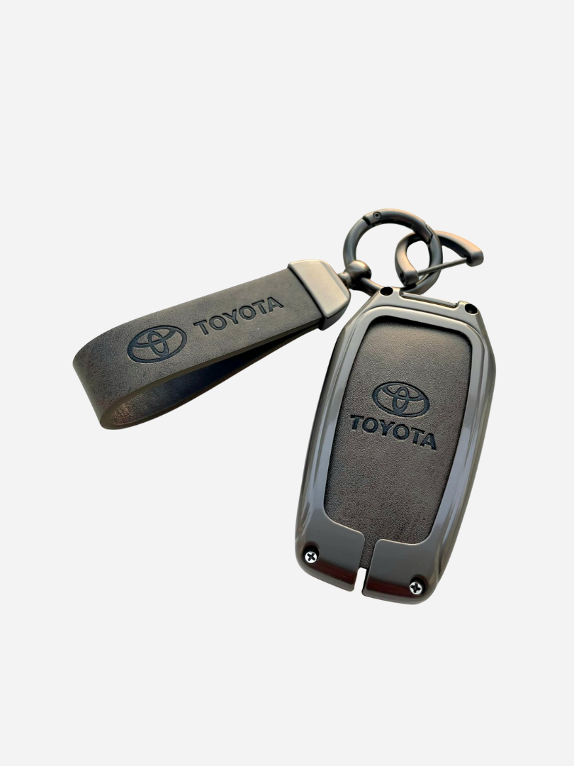 Toyota Car Key Cover Case Grey Leather